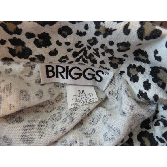 Vintage Briggs Women's Leopard Print Woven Button Up Short Sleeve Top Size M - Picture 10 of 11